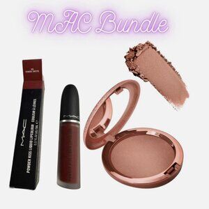 MAC Skinfinish Radiant Bronzer Light Rosy W/ Powder Kiss Liquid Lipcolour Fashio